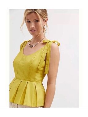 Sunday in Brooklyn Tie-Strap Peplum Tank
